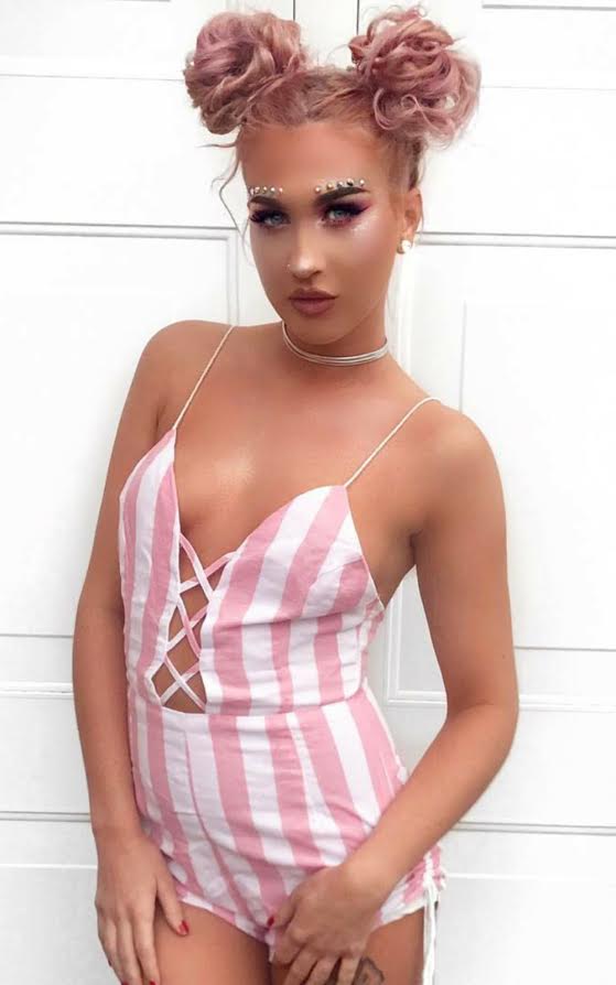 Siah Striped  Playsuit