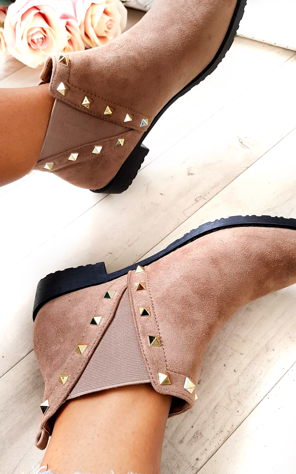 Keir Studded Chelsea Faux Suede Ankle Boots Thumbnail