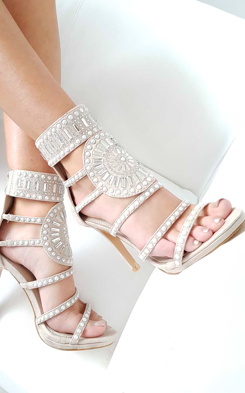 Kimberly Diamante Studded Heels Thumbnail