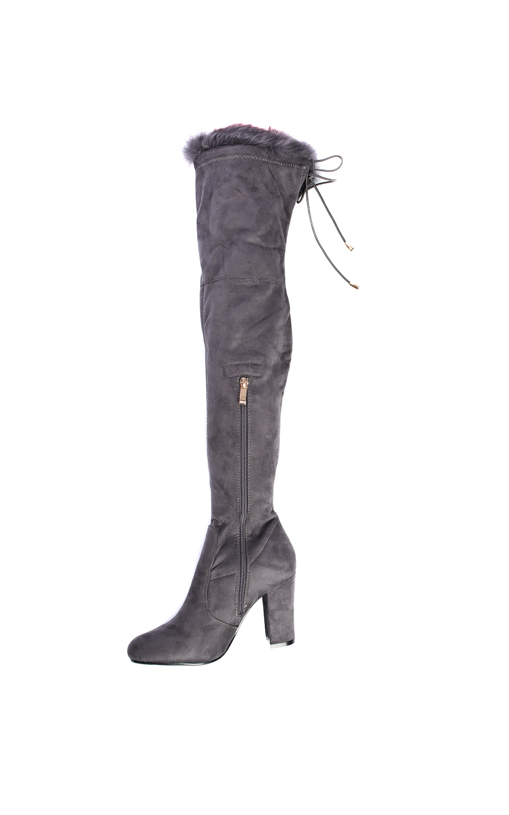 Claudia Faux Suede Fur High Boots  Thumbnail