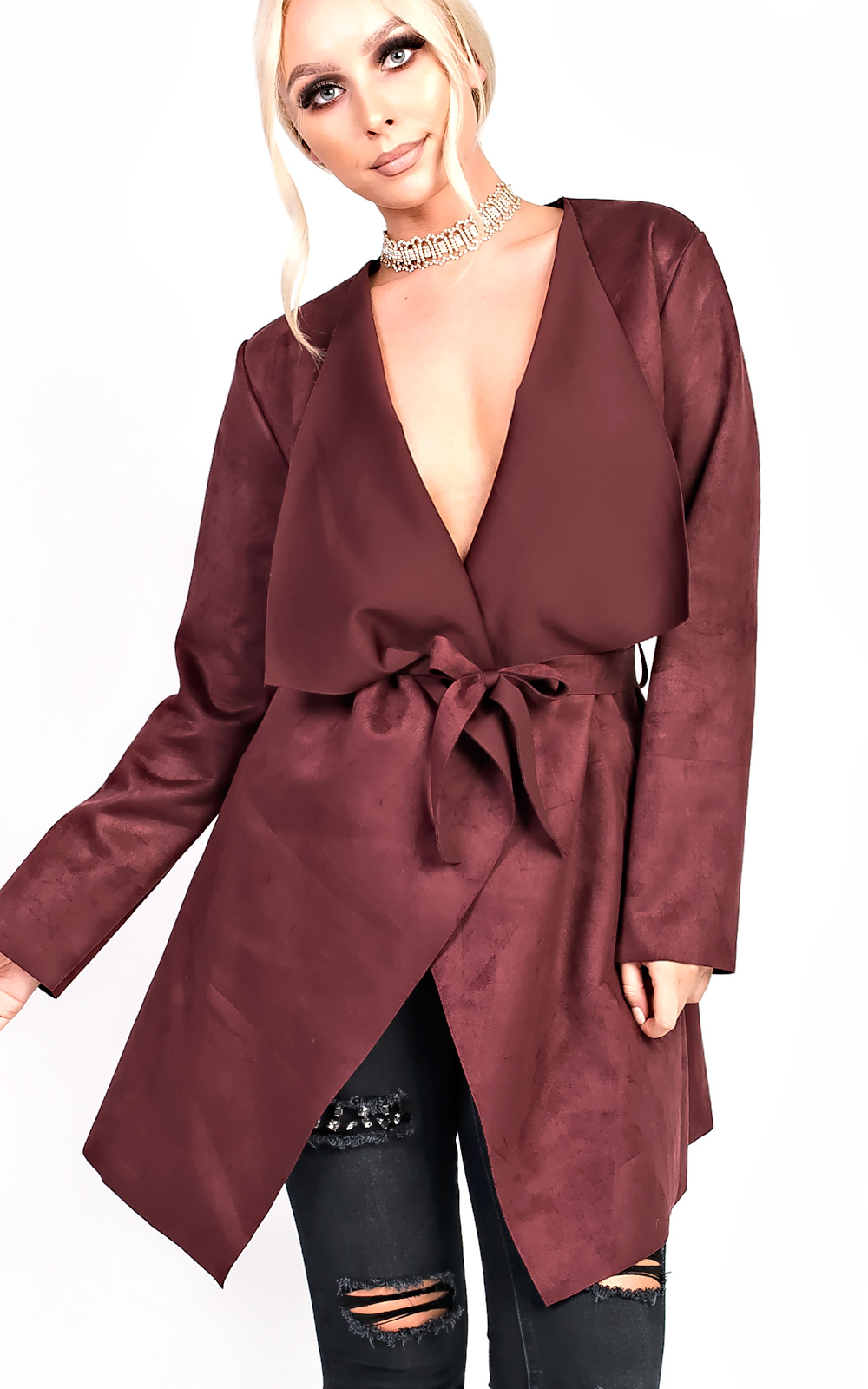 Liza Suede Waterfall Coat Thumbnail Liza Suede Waterfall Coat Thumbnail