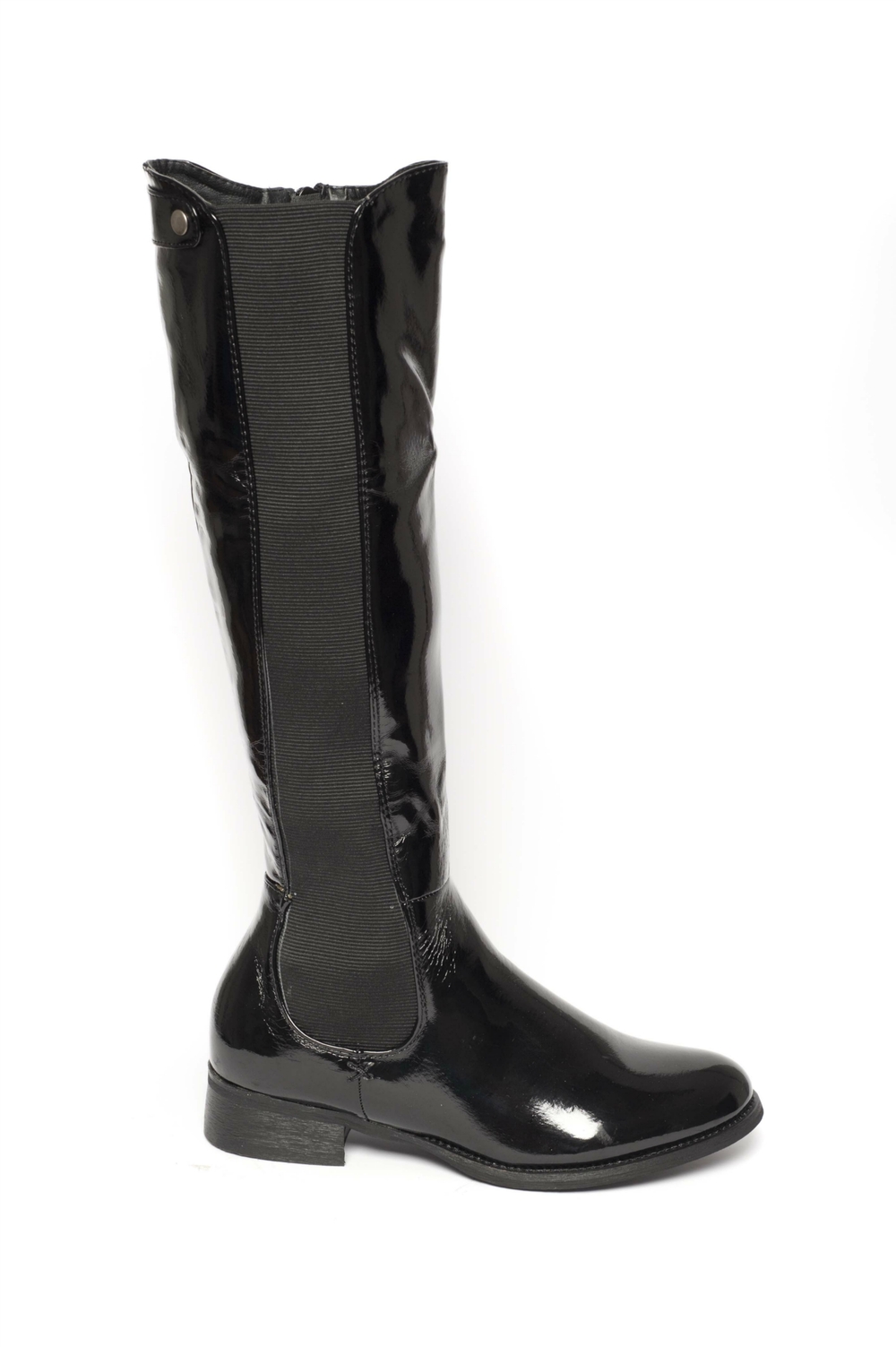 Alex Black Patent Riding Boots in Black p ikrush