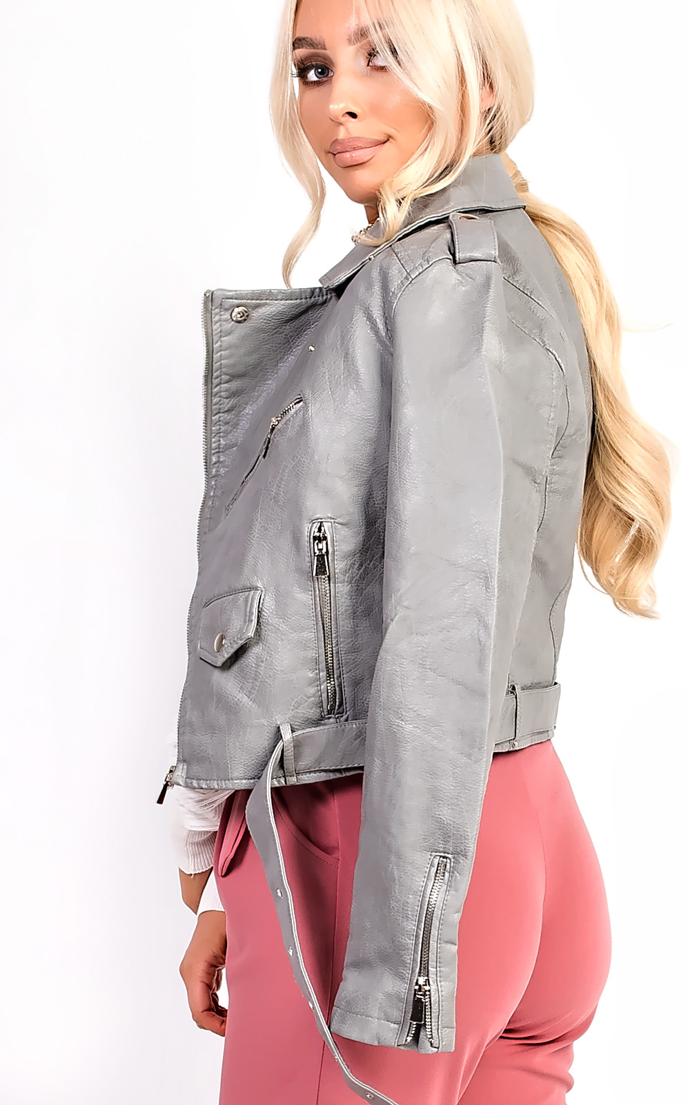 Leyla Biker Faux Leather Jacket Thumbnail Leyla Biker Faux Leather Jacket Thumbnail