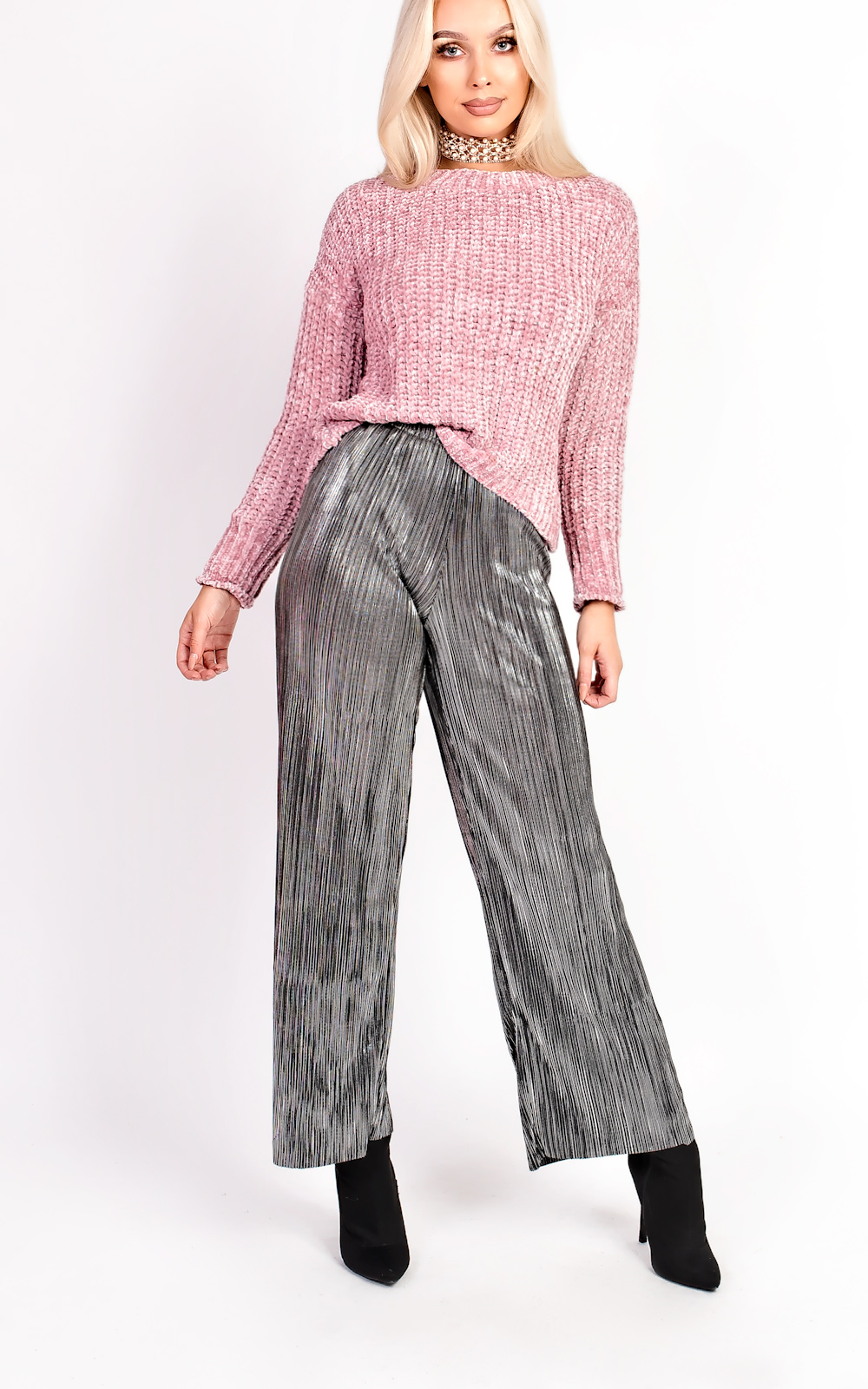 Shelly High Waist Wide Leg Pleated Trousers Shelly High Waist Wide Leg Pleated Trousers