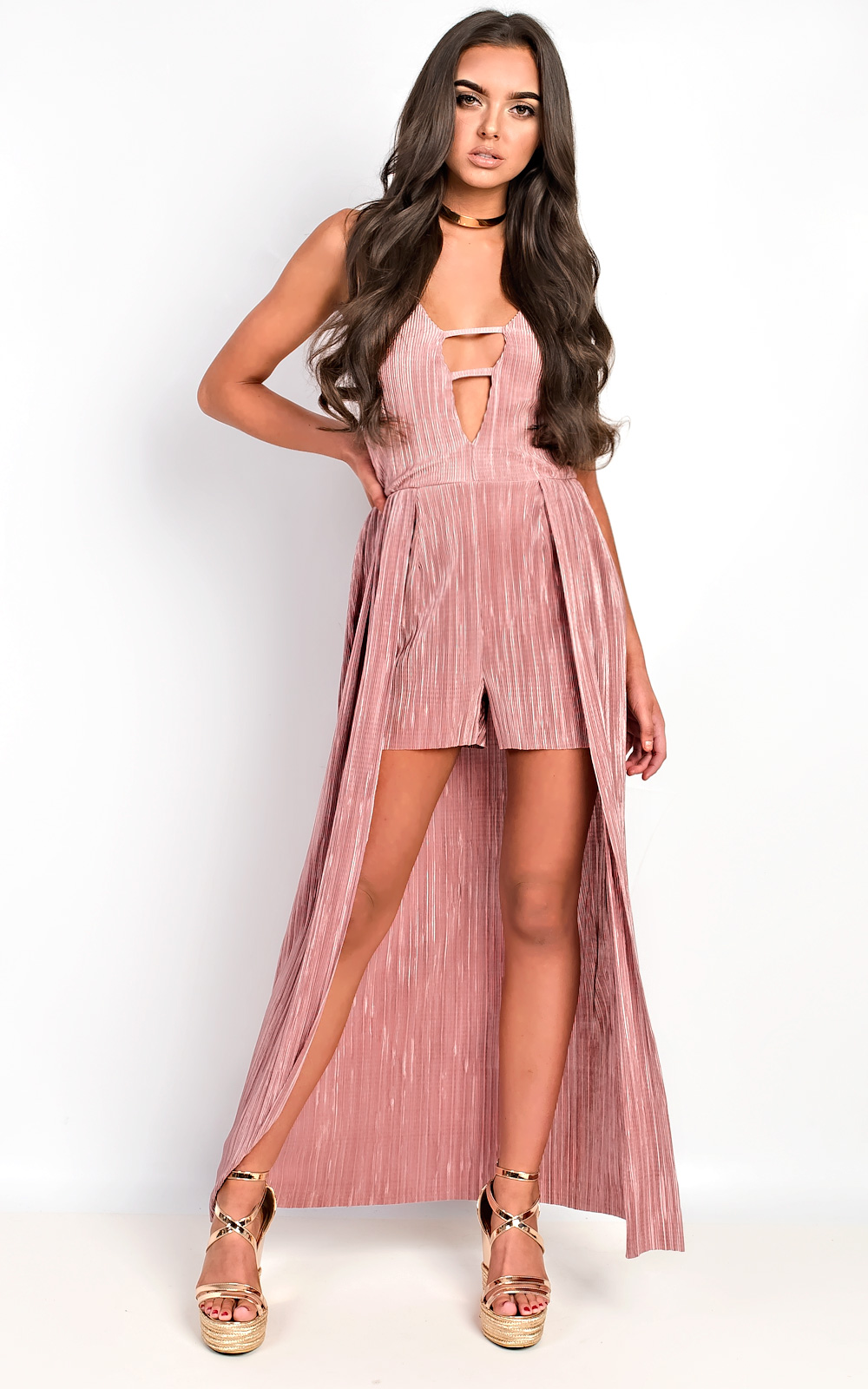 Penelope Cut Out Dip Hem Playsuit Penelope Cut Out Dip Hem Playsuit