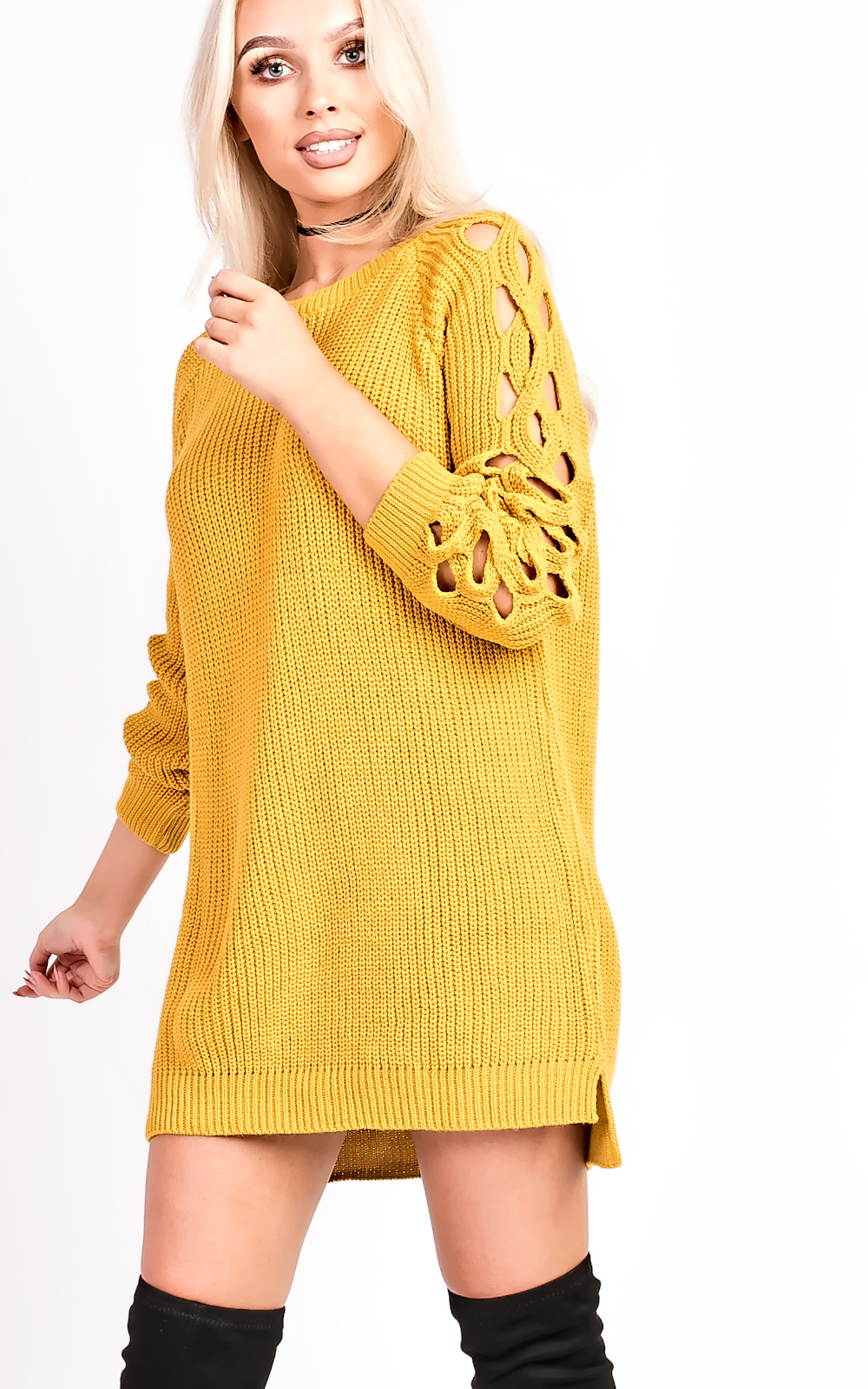 Skye Knitted Cut Out Jumper Thumbnail Skye Knitted Cut Out Jumper Thumbnail