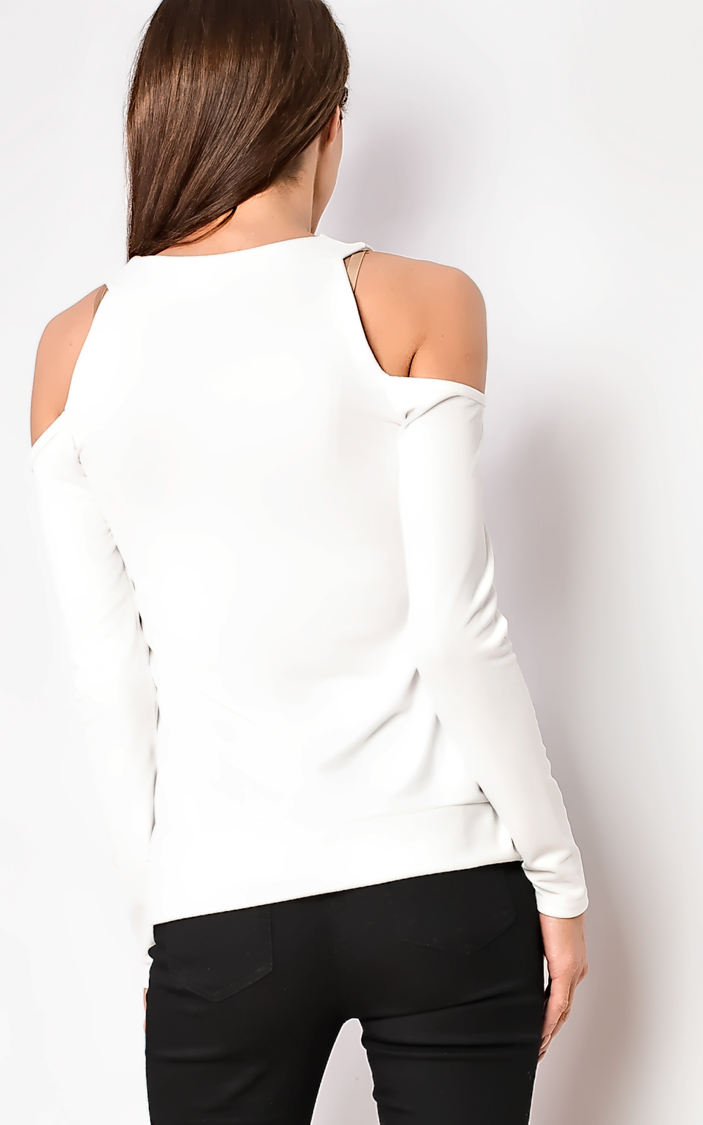 Hettie Eyelet Lace Up Cold Shoulder Top Thumbnail Hettie Eyelet Lace Up Cold Shoulder Top Thumbnail