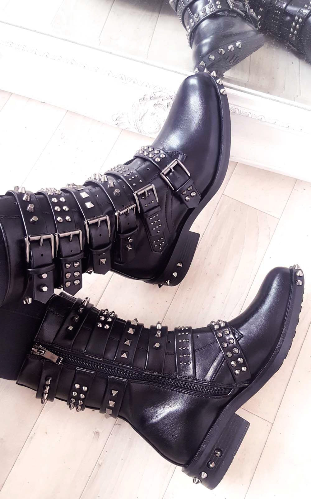 Carmen Buckle Studded Boots Thumbnail