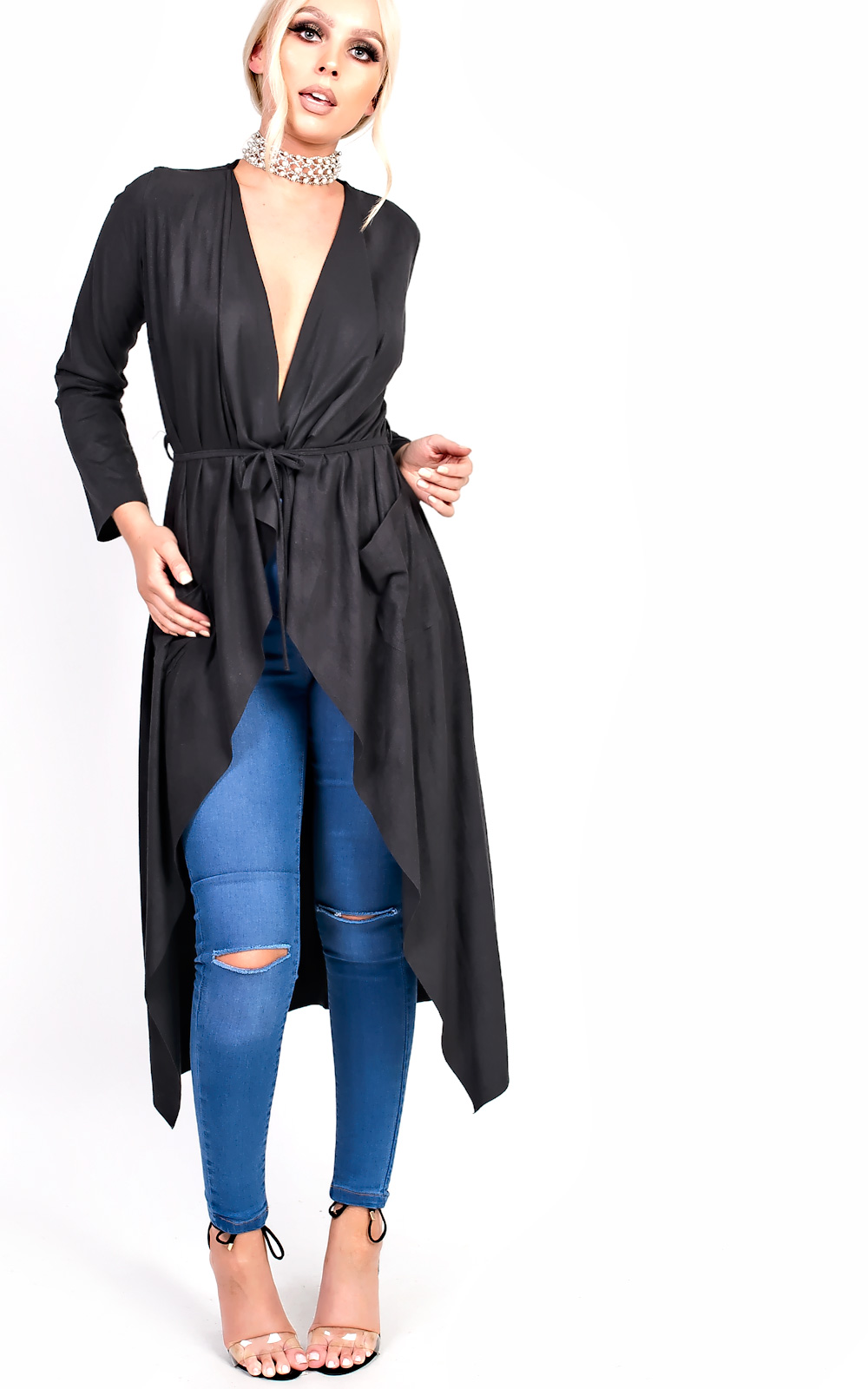 Anna Suede Waterfall Coat