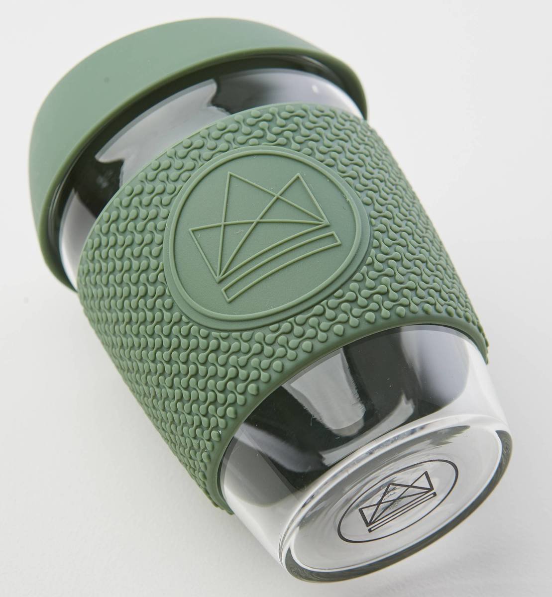 Neon Kactus Reusable Glass Coffee Cups 12oz - Happy Camper Thumbnail Neon Kactus Reusable Glass Coffee Cups 12oz - Happy Camper Thumbnail