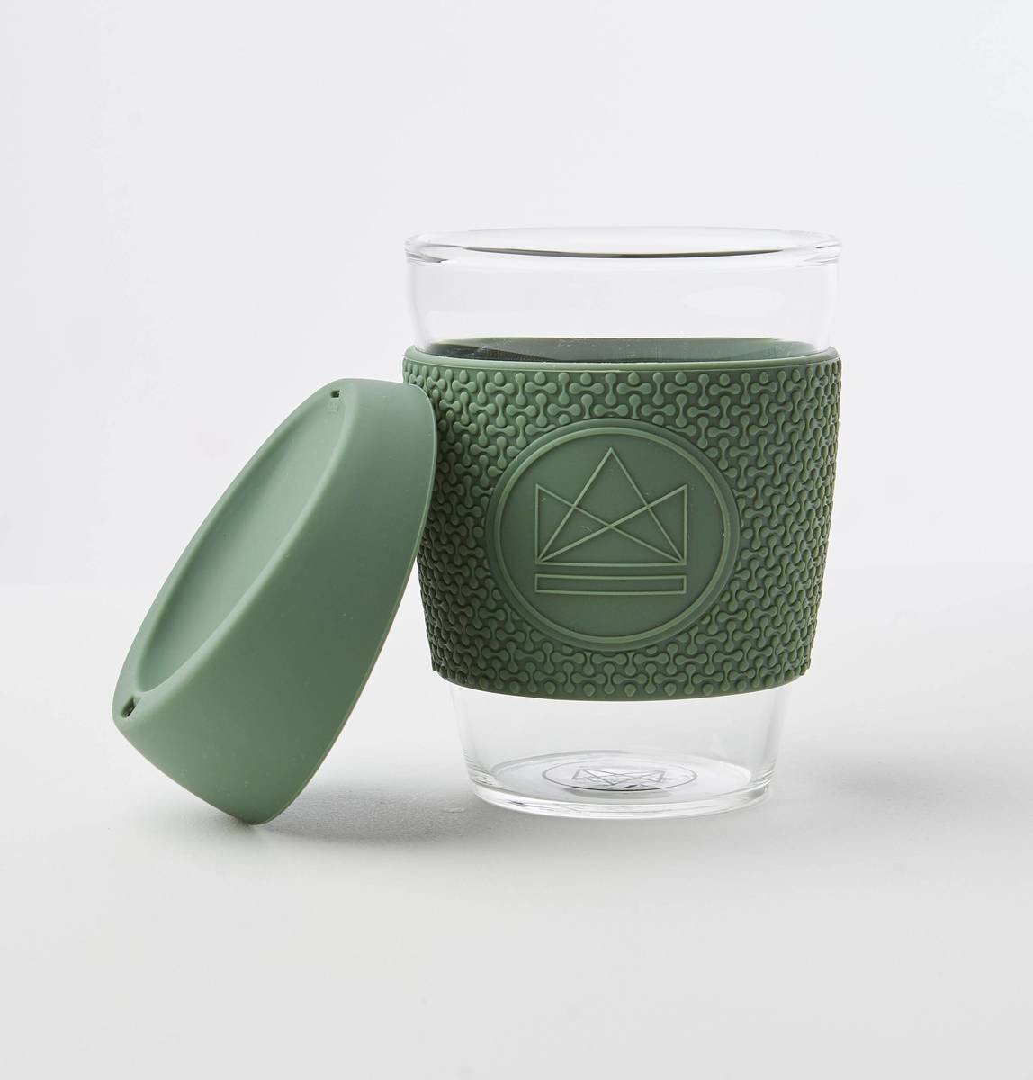 Neon Kactus Reusable Glass Coffee Cups 12oz - Happy Camper Thumbnail Neon Kactus Reusable Glass Coffee Cups 12oz - Happy Camper Thumbnail