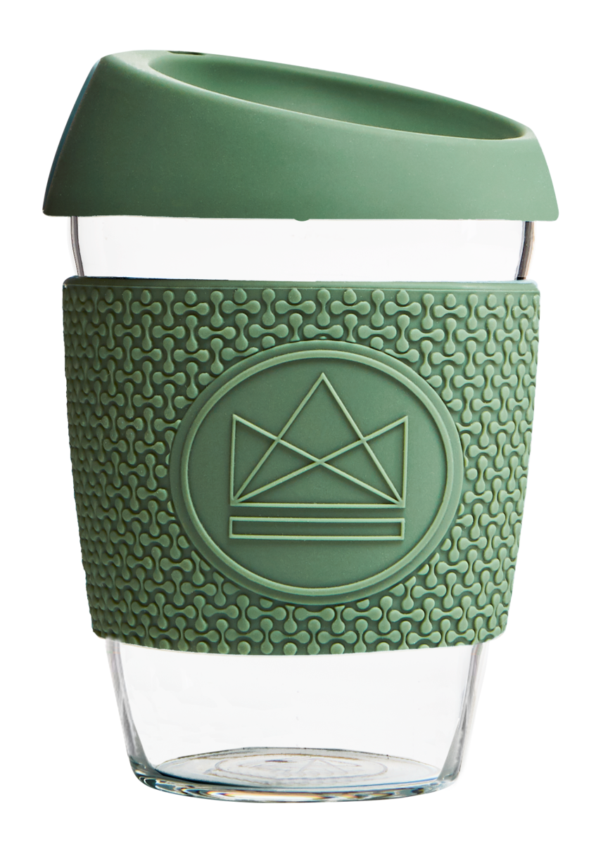 Neon Kactus Reusable Glass Coffee Cups 12oz - Happy Camper Neon Kactus Reusable Glass Coffee Cups 12oz - Happy Camper