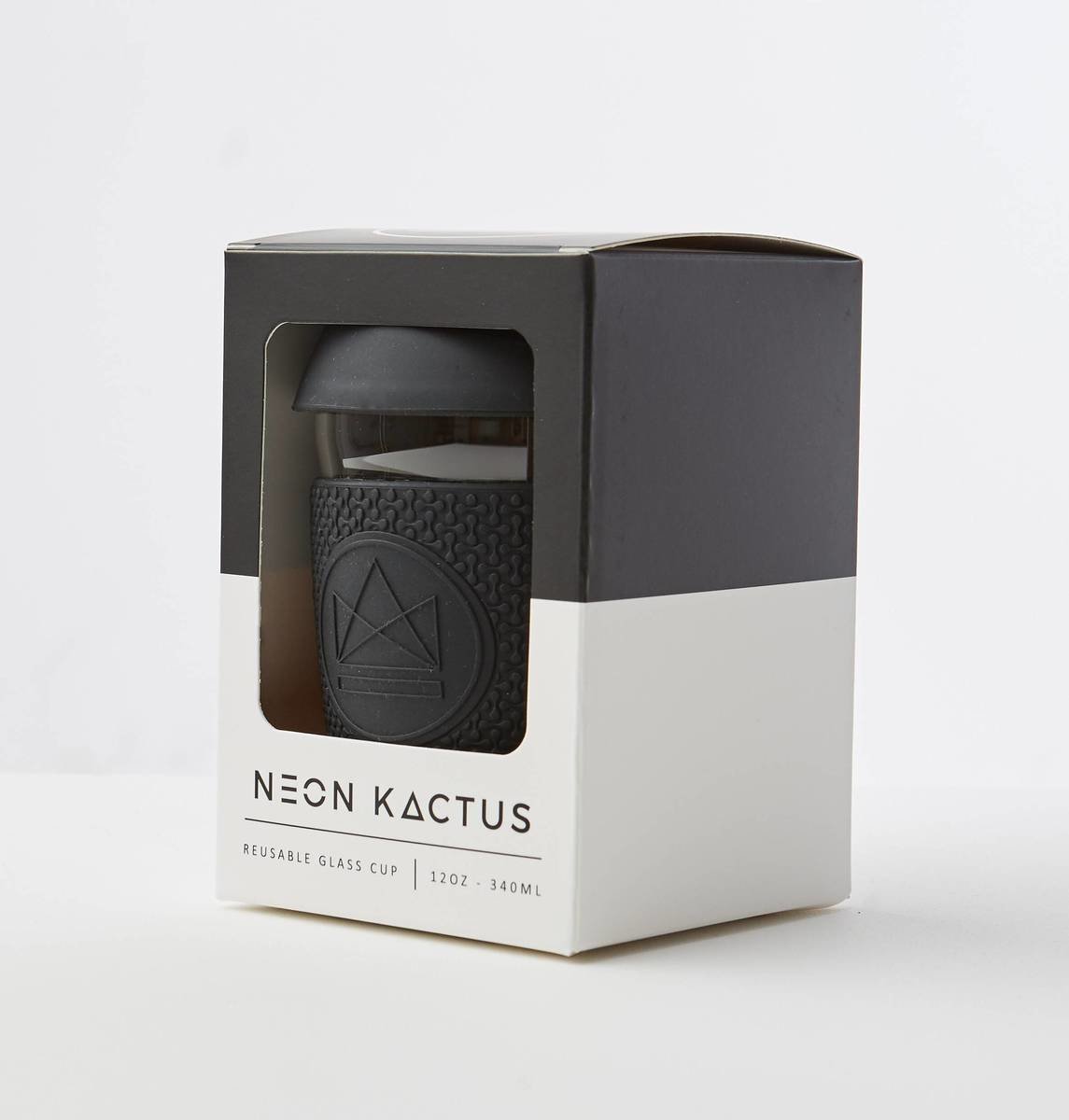 Neon Kactus Reusable Glass Coffee Cups 12oz - Rock Star Thumbnail Neon Kactus Reusable Glass Coffee Cups 12oz - Rock Star Thumbnail