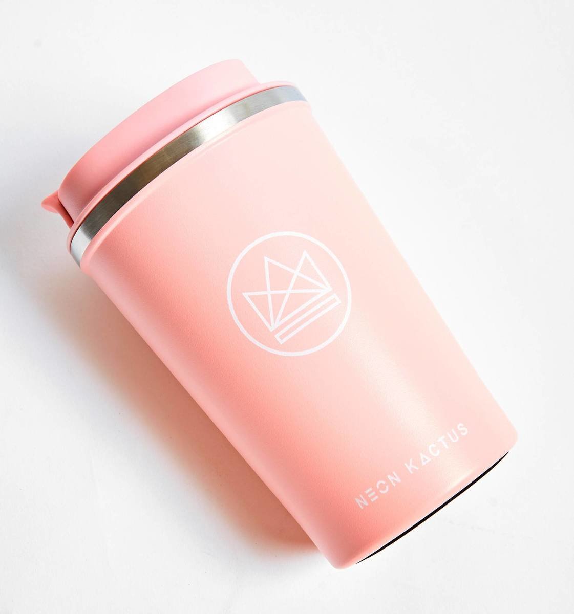 Neon Kactus Reusable Insulated Coffee Cup - Pink Flamingo 12oz Thumbnail