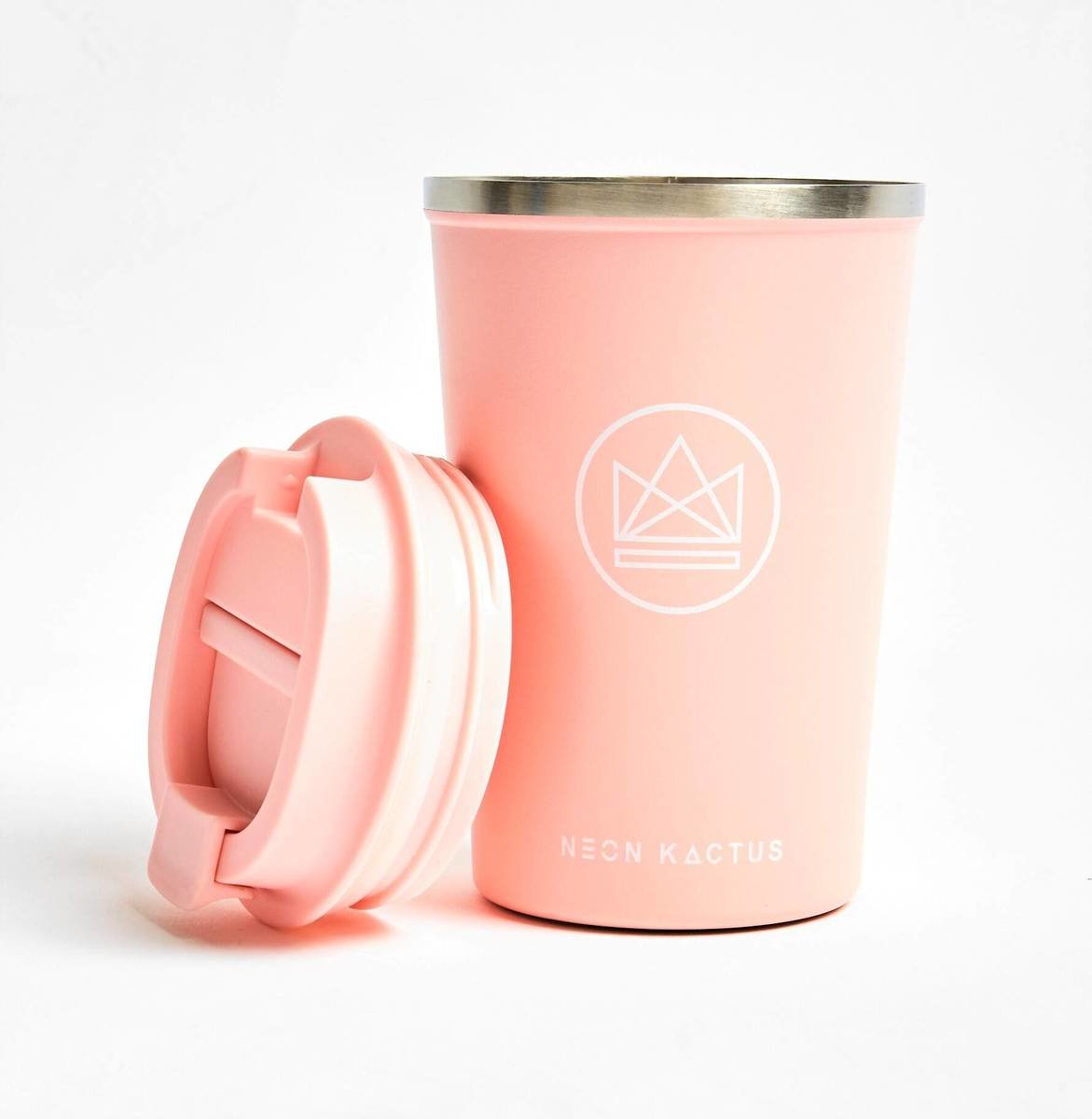 Neon Kactus Reusable Insulated Coffee Cup - Pink Flamingo 12oz Thumbnail