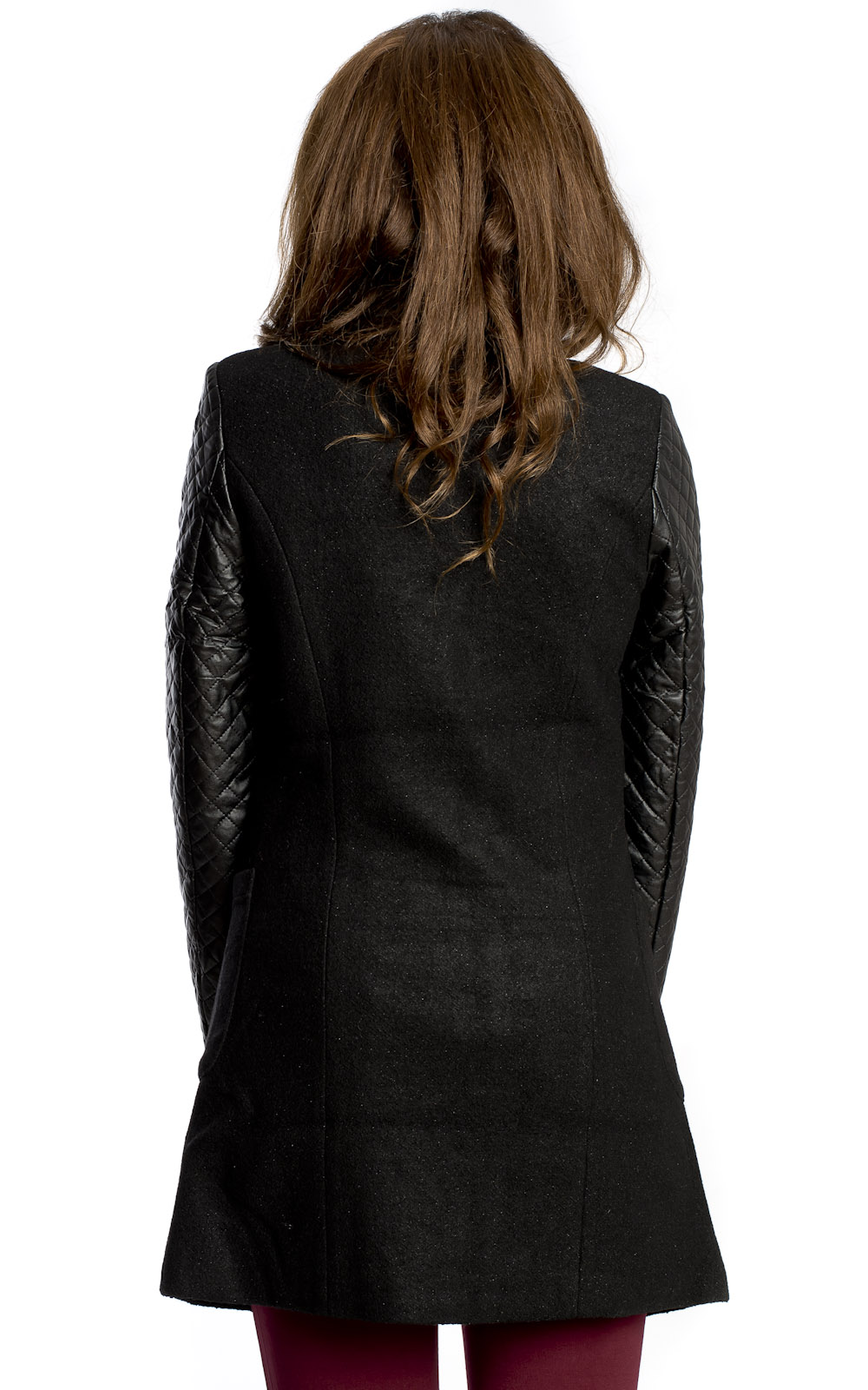 Adriana Black PU Sleeve Jacket Thumbnail