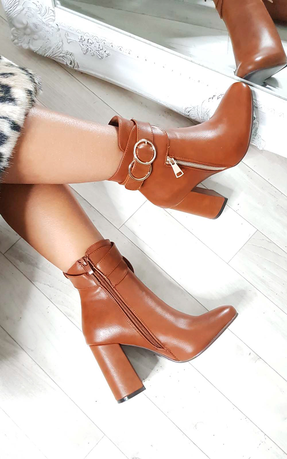 Tiara Hoop Zip Ankle Boots Thumbnail