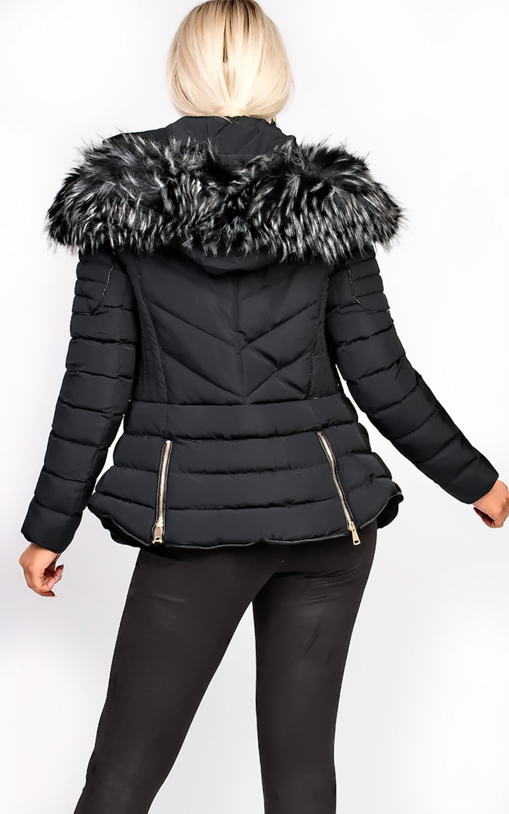 Poppy Padded Fur Collar Jacket Thumbnail