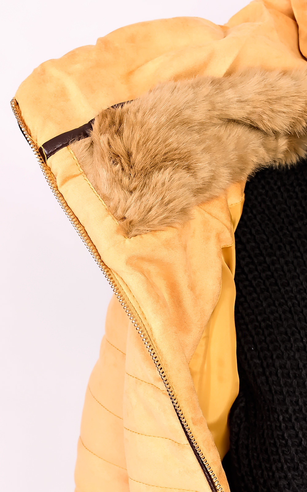 Lizziah Padded Faux Suede Jacket Thumbnail Lizziah Padded Faux Suede Jacket Thumbnail