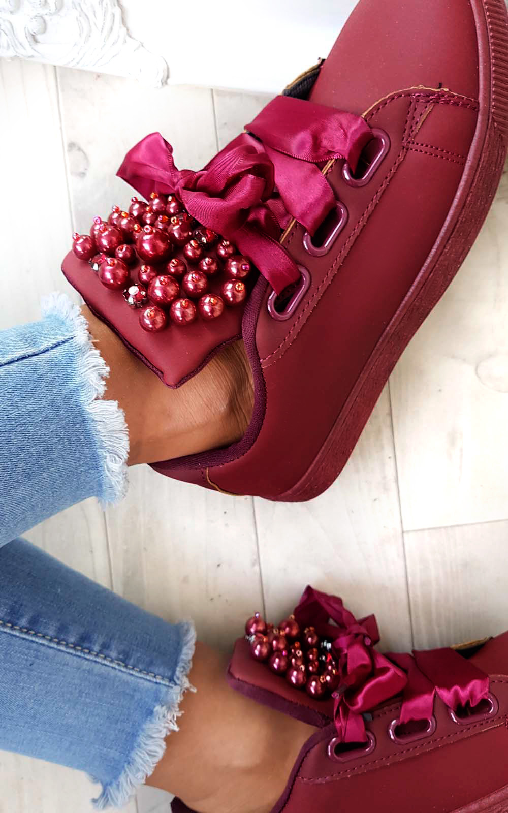 Ayla Embellished Faux Leather Trainers Thumbnail Ayla Embellished Faux Leather Trainers Thumbnail