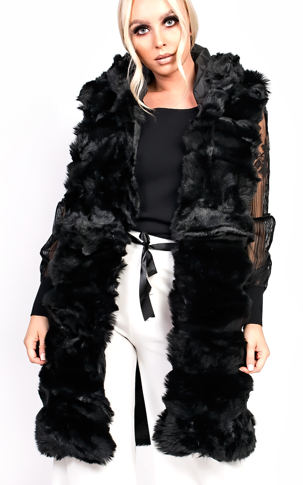 Karla Faux Fur Hooded Waistcoat Karla Faux Fur Hooded Waistcoat