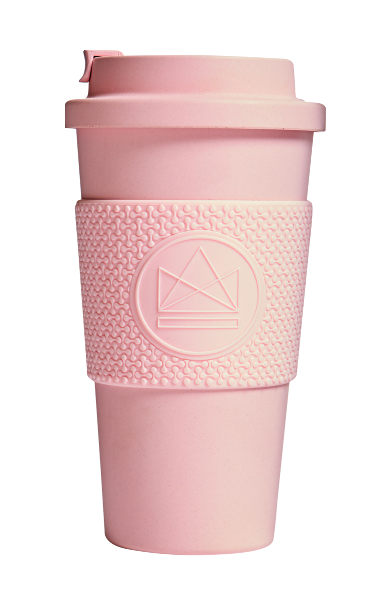 Neon Kactus Compostable Coffee Cups 16oz - Pink Flamingo Thumbnail