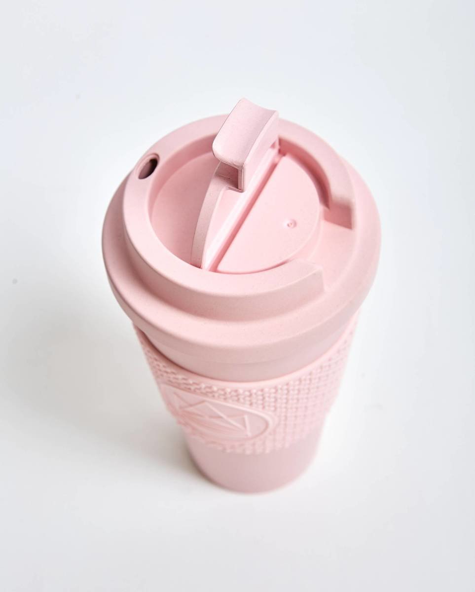 Neon Kactus Compostable Coffee Cups 16oz - Pink Flamingo Thumbnail