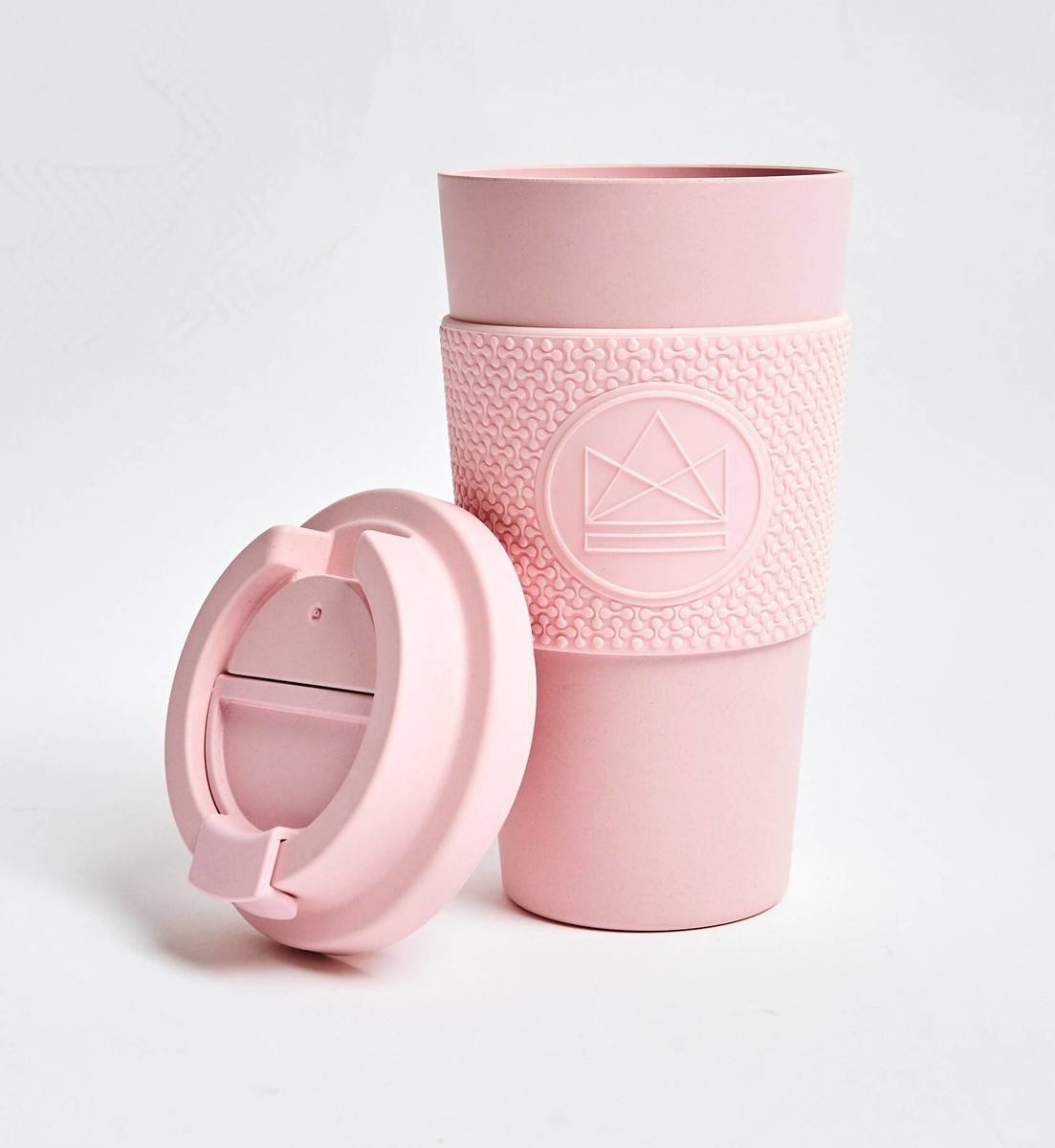 Neon Kactus Compostable Coffee Cups 16oz - Pink Flamingo