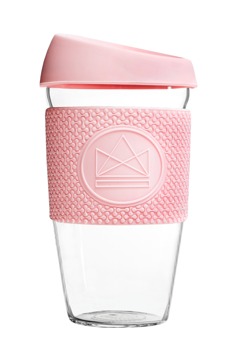 Neon Kactus Reusable Glass Coffee Cups 16oz - Pink Flamingo Neon Kactus Reusable Glass Coffee Cups 16oz - Pink Flamingo