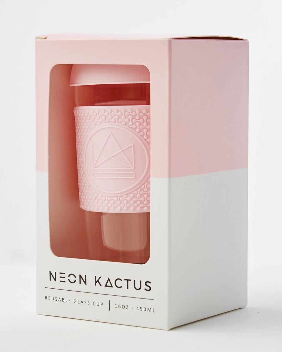 Neon Kactus Reusable Glass Coffee Cups 16oz - Pink Flamingo Thumbnail Neon Kactus Reusable Glass Coffee Cups 16oz - Pink Flamingo Thumbnail
