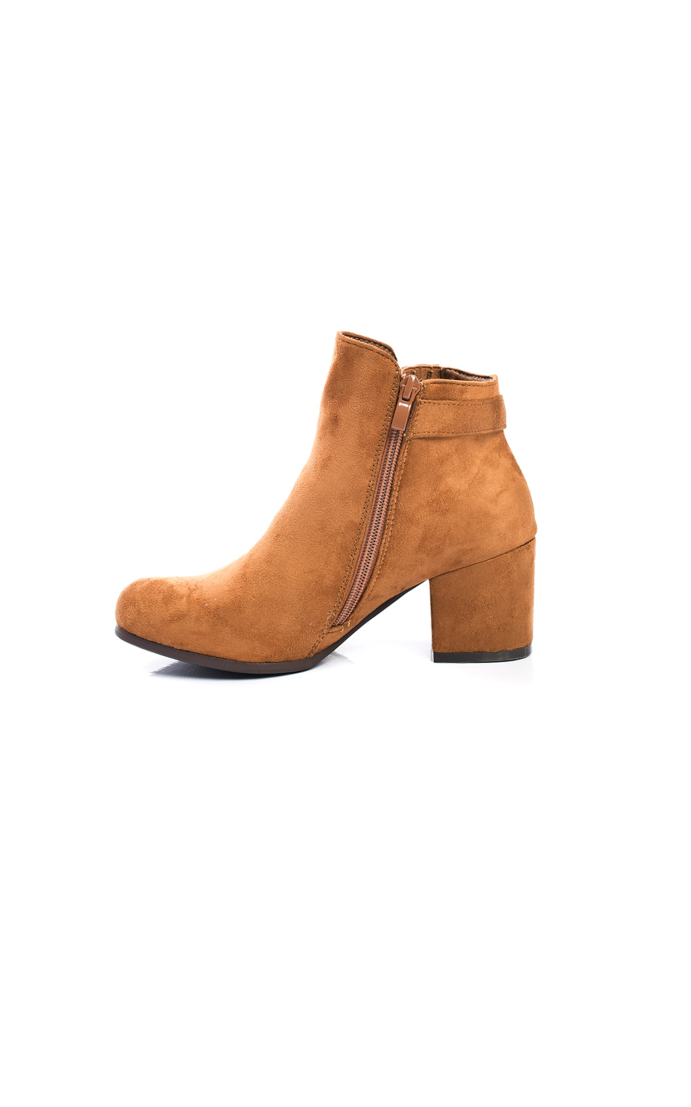 Klarissa Faux Suede Gold Button Ankle Boots Thumbnail