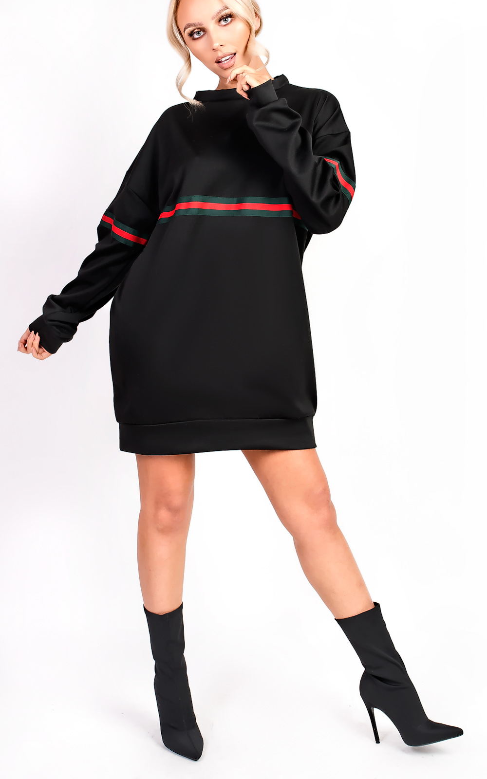 Kylie Striped Oversized Jumper Dress