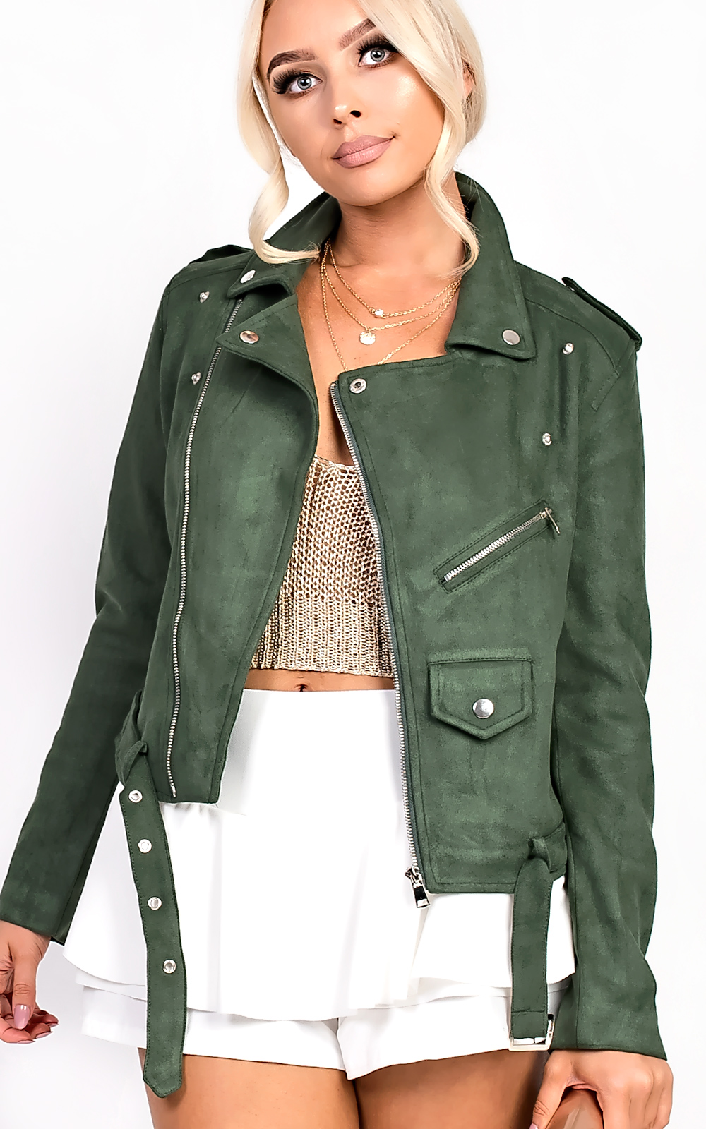 Mia Biker Faux Suede Jacket