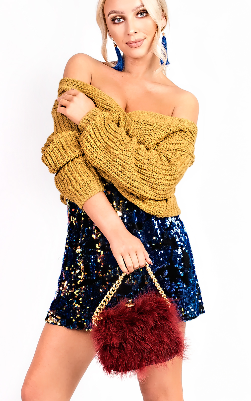 Daisy Plunge Knitted Jumper Thumbnail