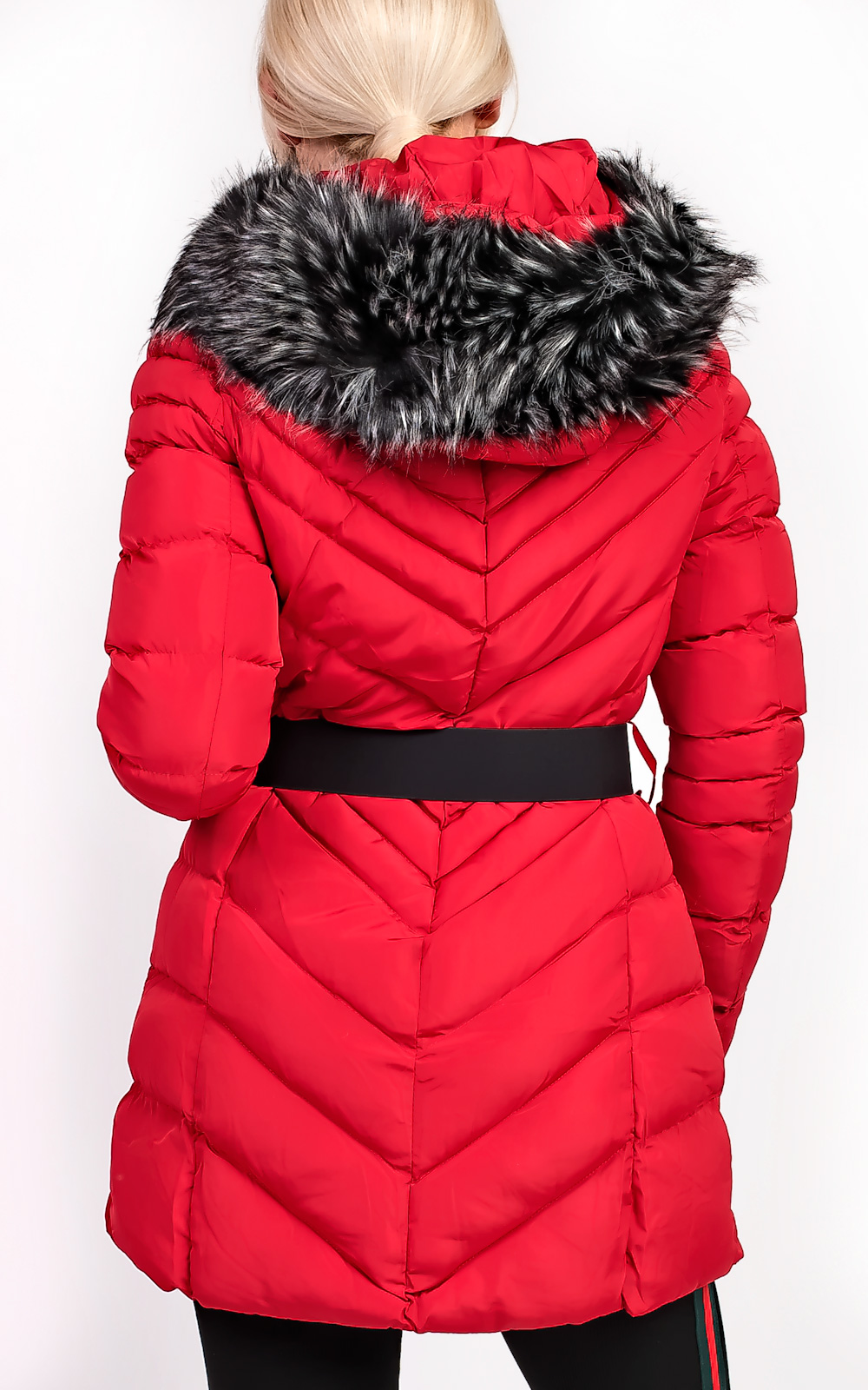 Stella Padded Faux Fur Hooded Belted Jacket Thumbnail Stella Padded Faux Fur Hooded Belted Jacket Thumbnail