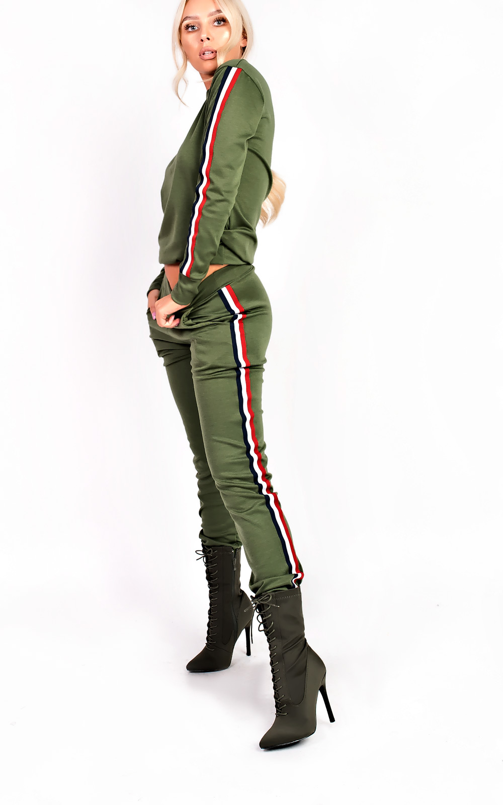 Kimmi Stripe Slim Fit Tracksuit Thumbnail