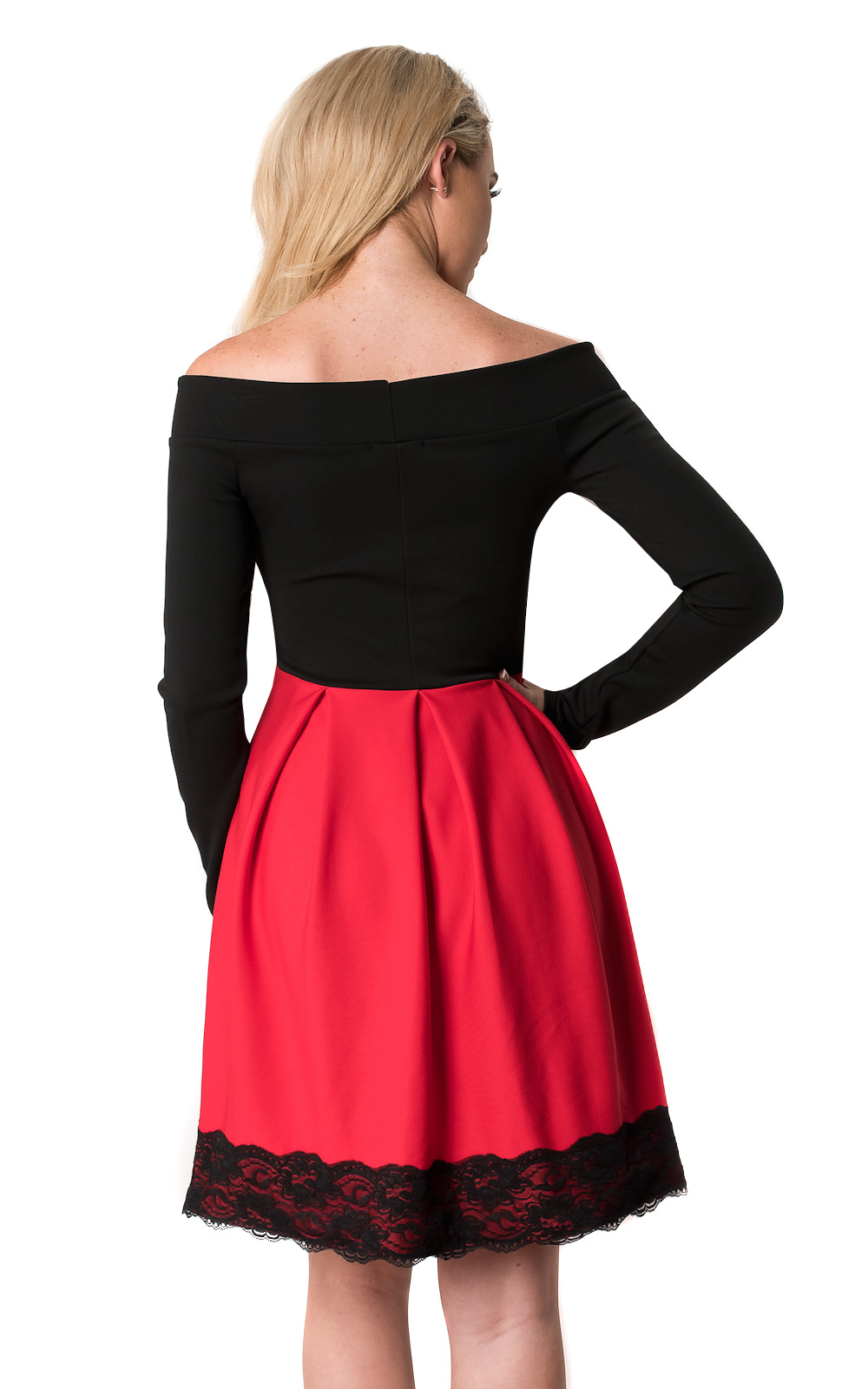 Caitlin Off Shoulder Skater Dress Thumbnail