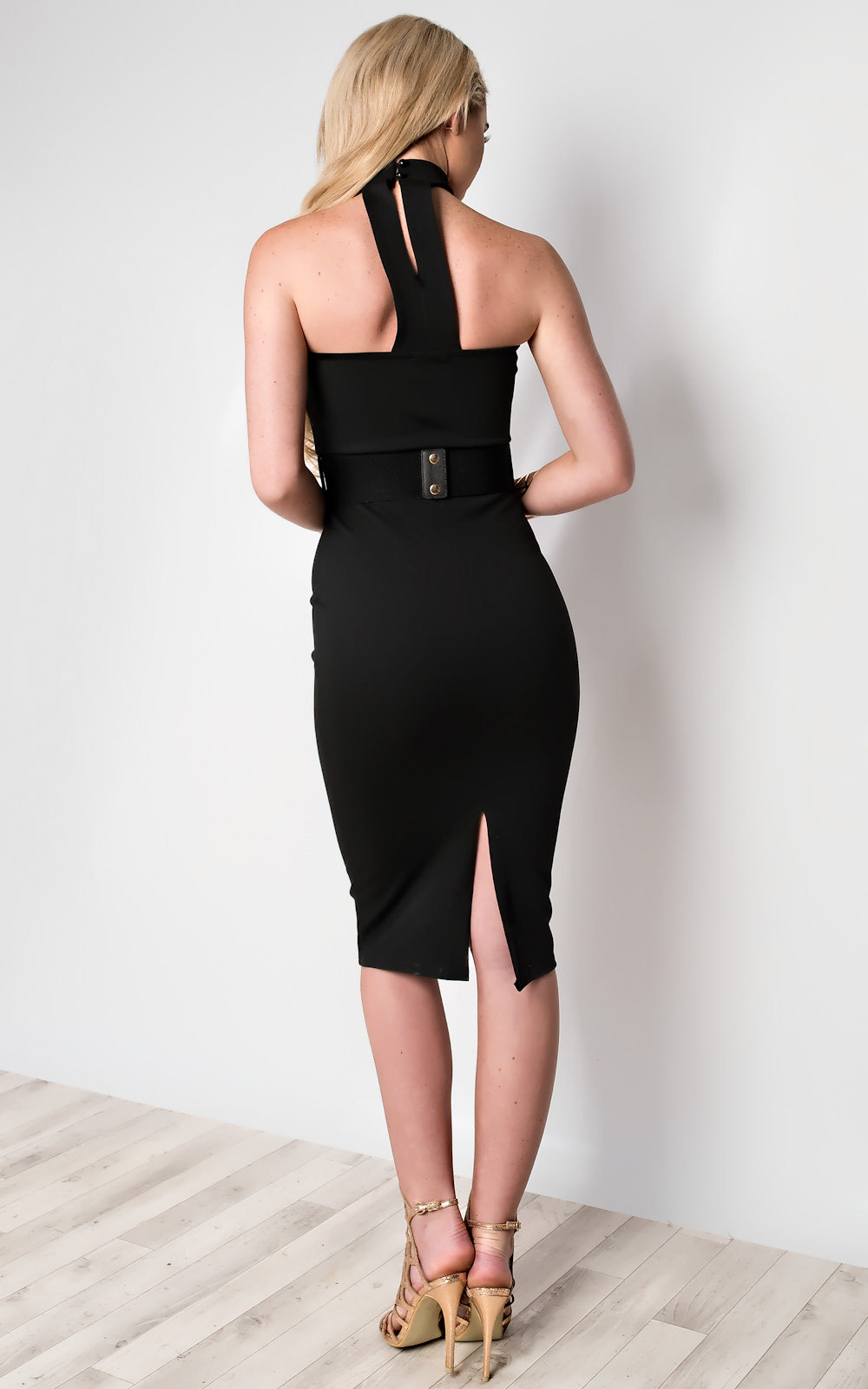 Pavla Choker Neck Bodycon Dress Thumbnail