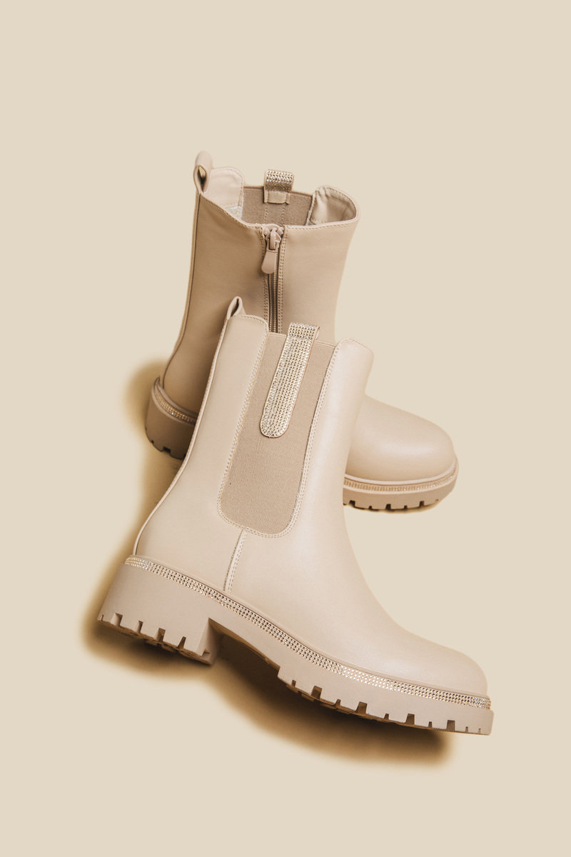 Marla Chelsea Boots with Zip and Diamante Detail Thumbnail Marla Chelsea Boots with Zip and Diamante Detail Thumbnail