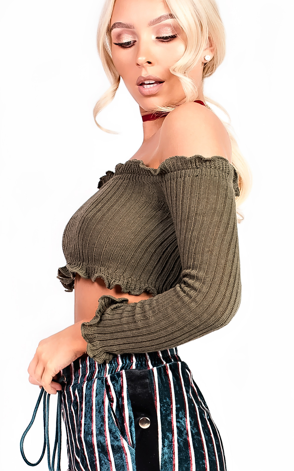 Brianna Ribbed Long Sleeved Crop Top