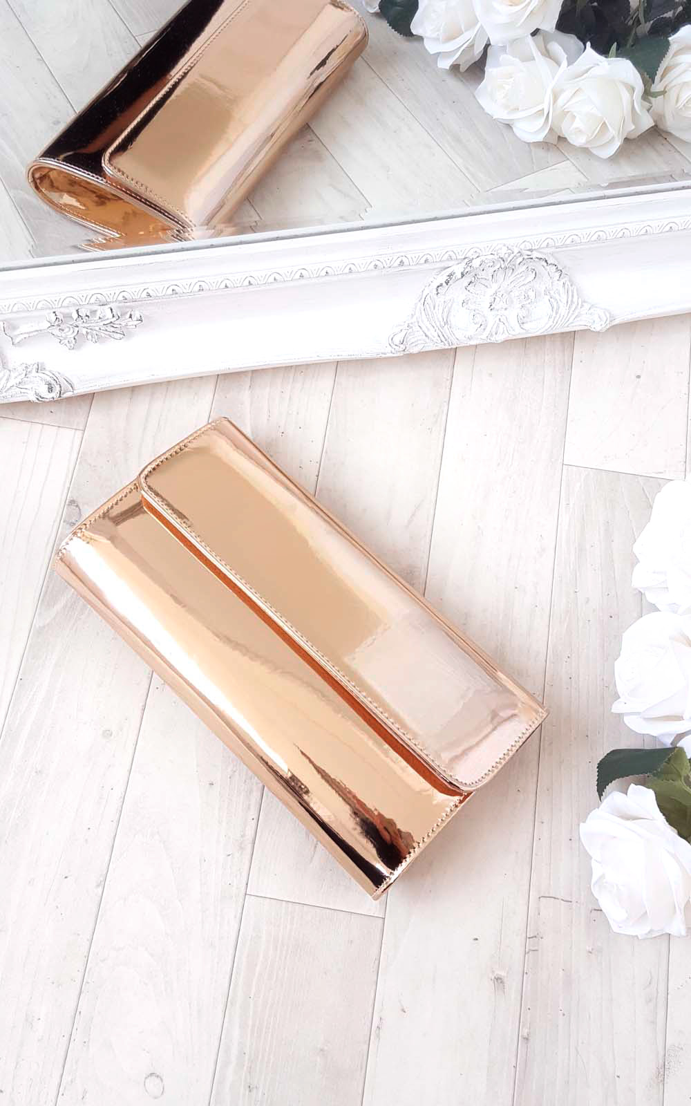 Mika Metallic Envelope Clutch Bag