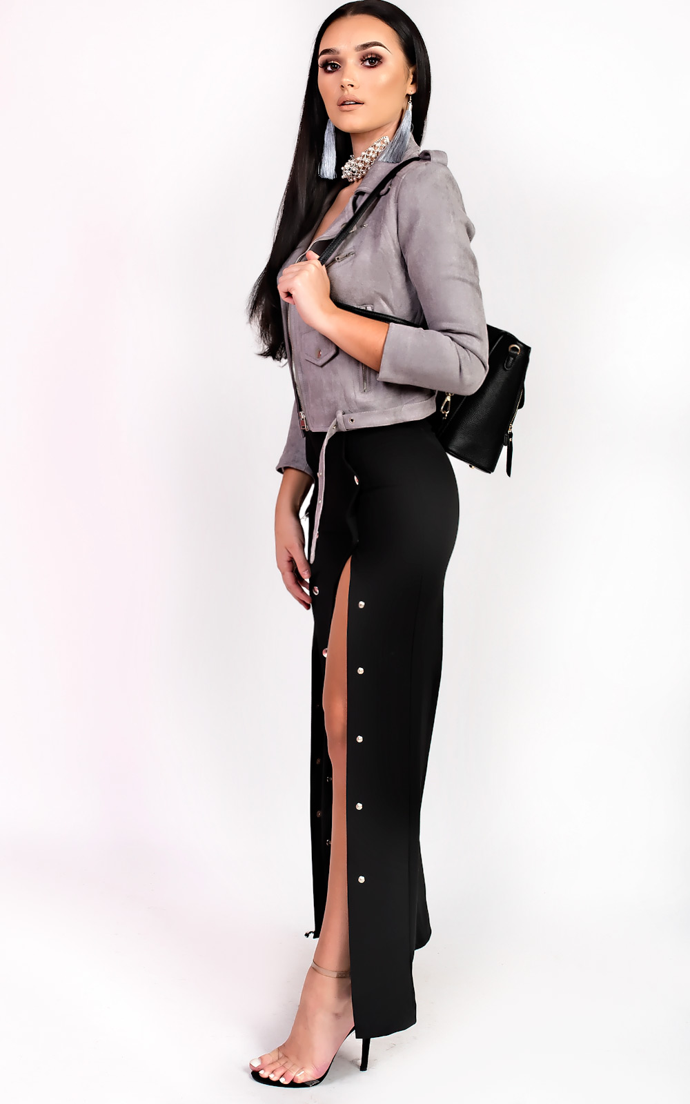 Leena Popper Slim Leg Trousers