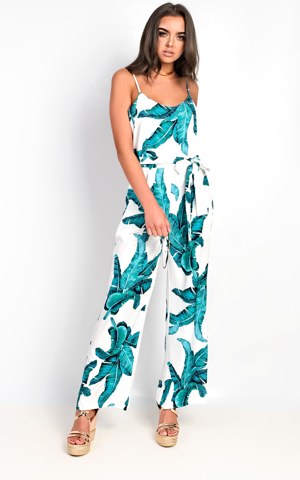 Trese Tropical Strappy Jumpsuit