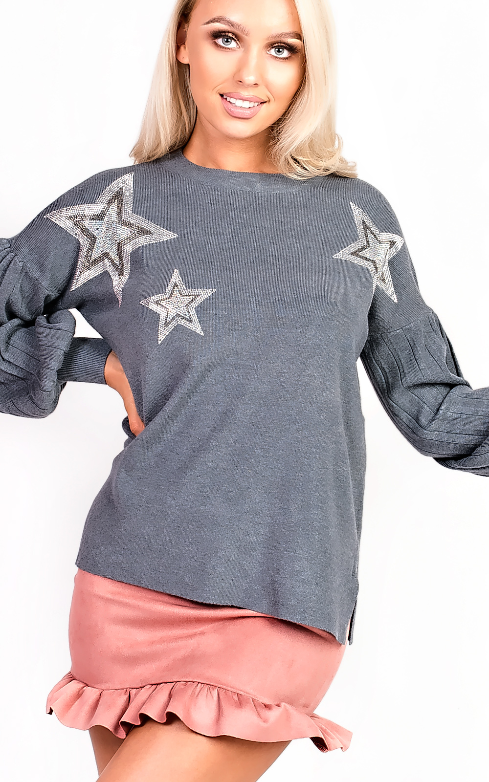 Cheryl Knitted Star Embellished Jumper Thumbnail Cheryl Knitted Star Embellished Jumper Thumbnail