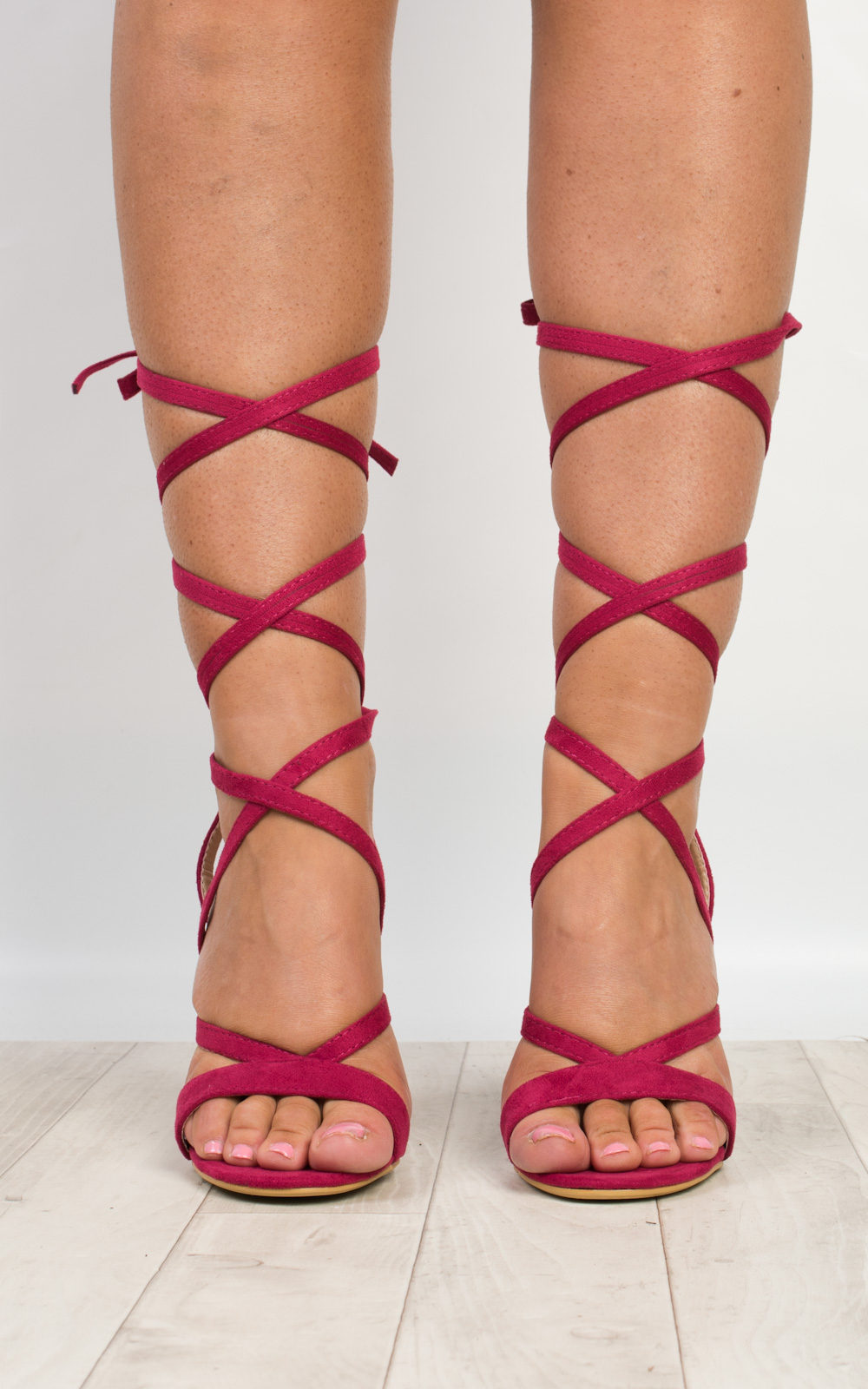 fuschia block heel shoes