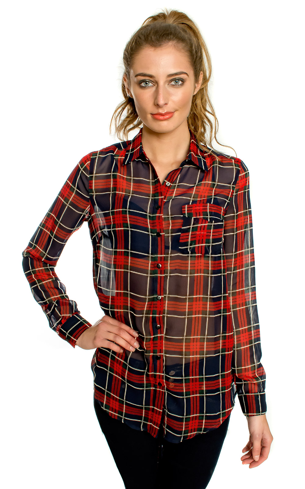 Clem Sheer Tartan Shirt Thumbnail