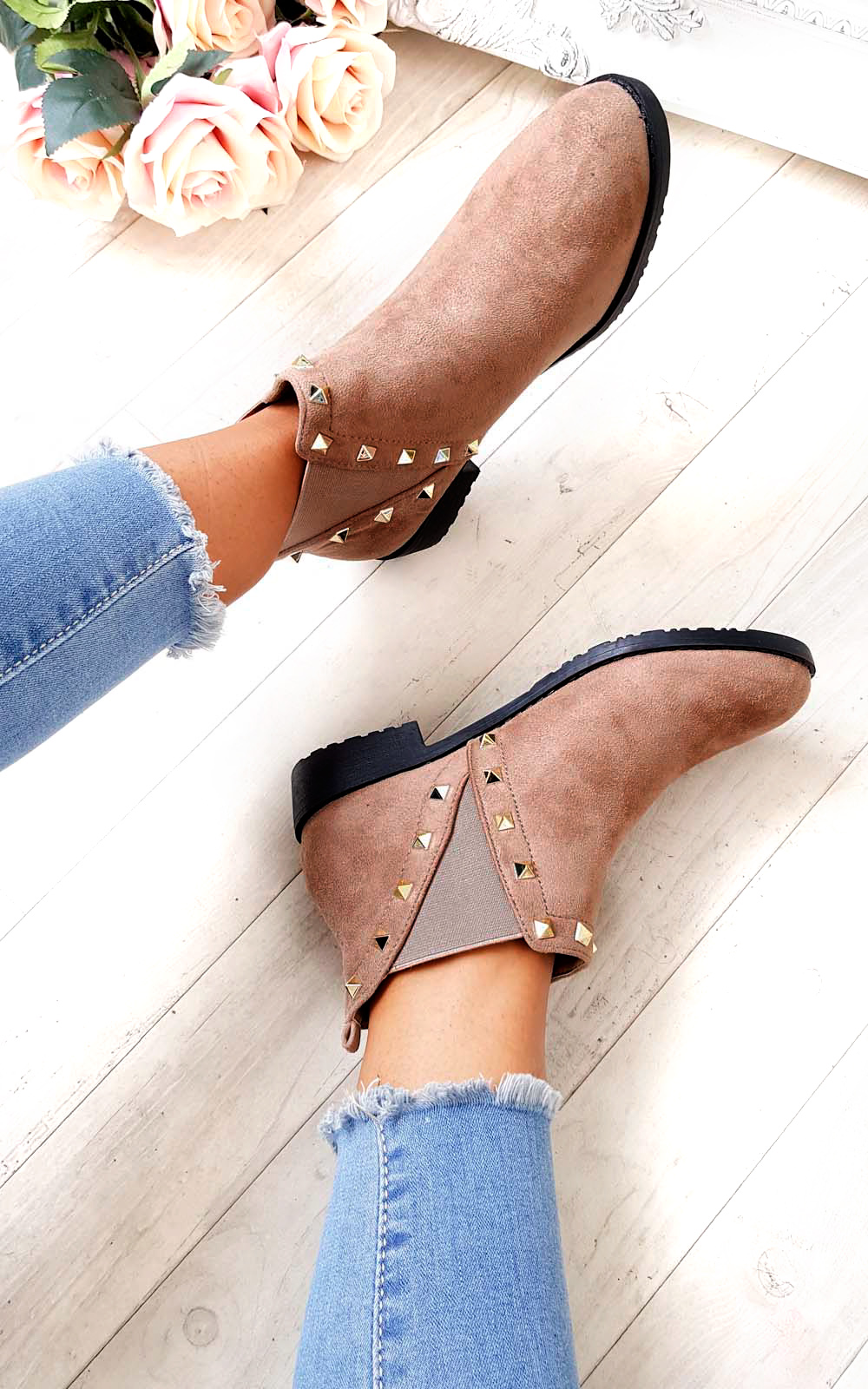 Keir Studded Chelsea Faux Suede Ankle Boots Keir Studded Chelsea Faux Suede Ankle Boots