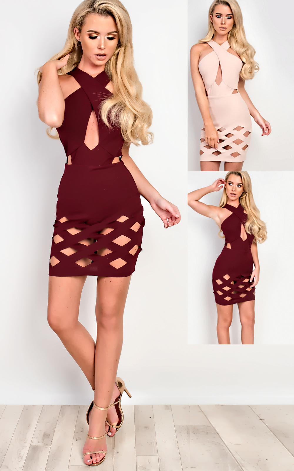 Lucinda Laser Cut Bodycon Dress Thumbnail Lucinda Laser Cut Bodycon Dress Thumbnail