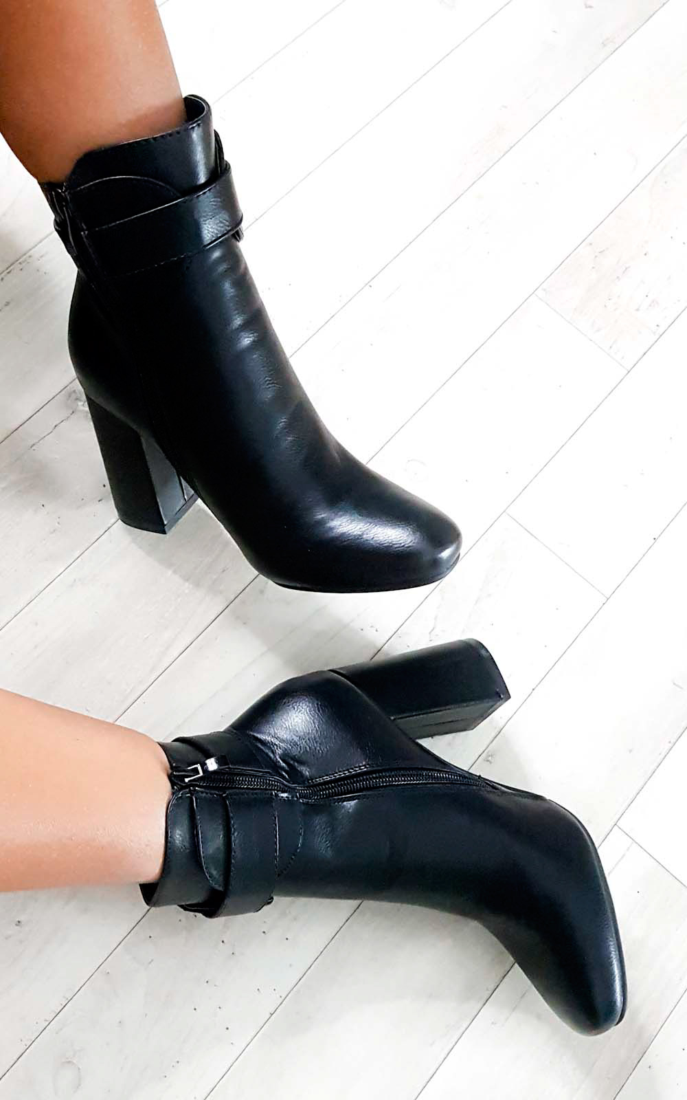 Tiara Hoop Zip Ankle Boots