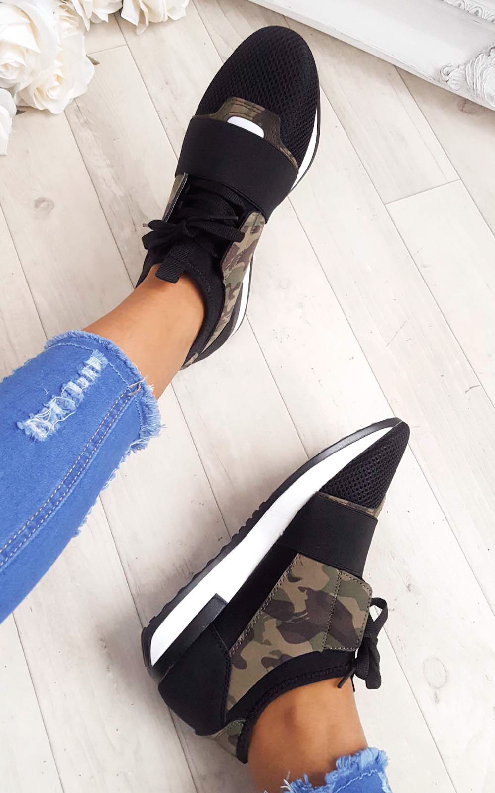 Bali Mesh Camo Two Toned Panel Trainers Bali Mesh Camo Two Toned Panel Trainers